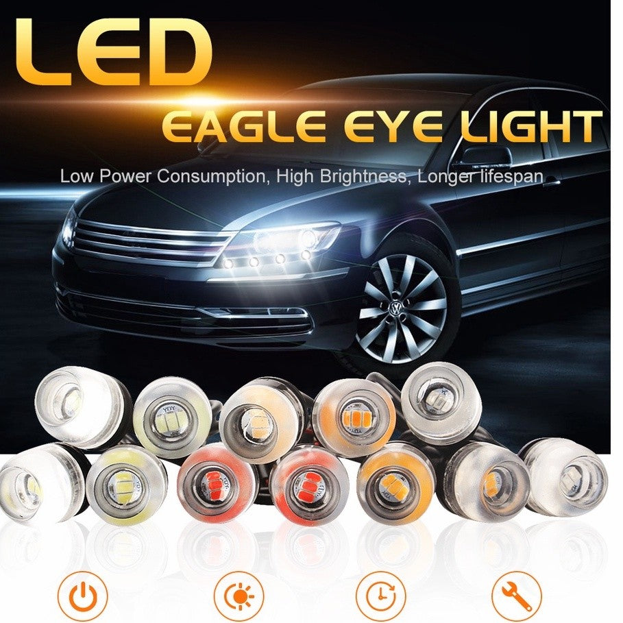 12V 18Mm Waterproof Eagle Eye Led Drl Fog Light Turn Signal Car Motorcycle Frosted concave lens