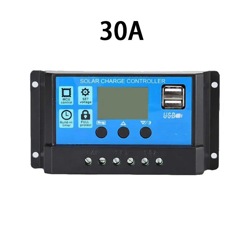PWM 12/24V Solar Panel Regulator Charge Controller LCD Display solar battery charger USB 10A-30A