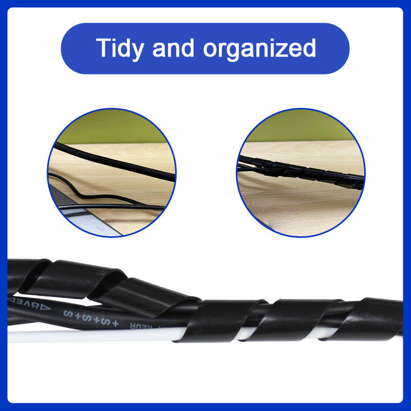 Spiral Wrapping Band 10/12 meters Spiral Cable Wrap Wire Organizer Tube Flame Retardant Casing Sleeves