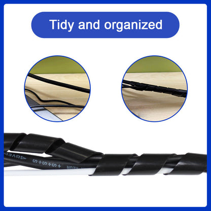Spiral Wrapping Band 10/12 meters Spiral Cable Wrap Wire Organizer Tube Flame Retardant Casing Sleeves