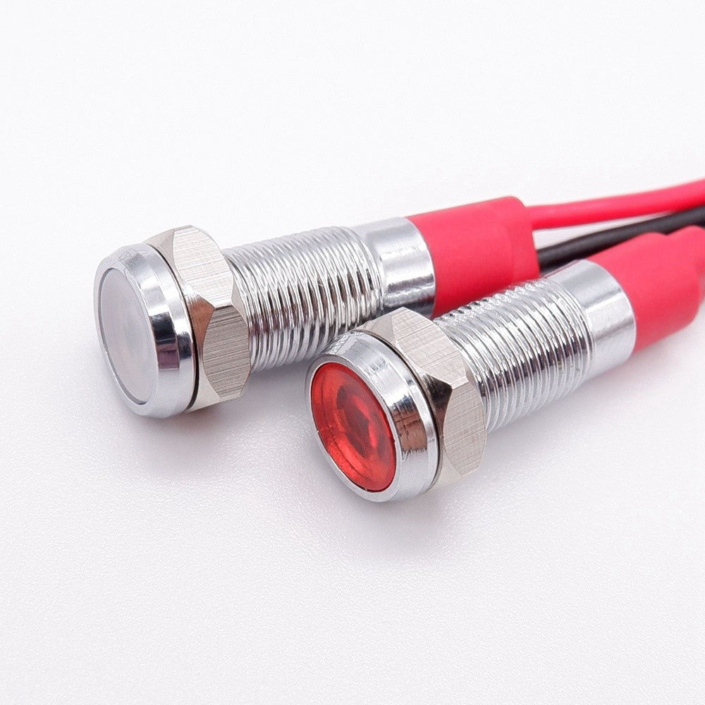 6mm Metal Indicator Light LED Warning Signal Lamp Pilot Wires Switch  12V-24V