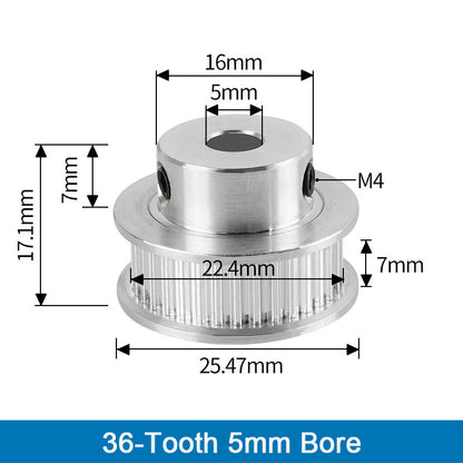 GT2 Timing Pulleys 30 36 40 Tooth 2GT Wheel Parts Bore 5mm 8mm Aluminium Gear Teeth Width 6mm 3D Printers Part