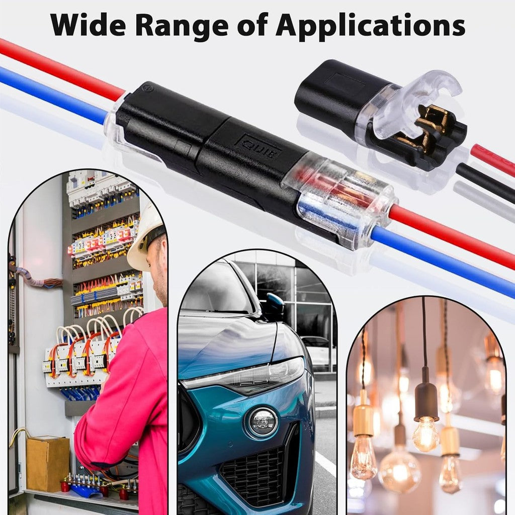 10/20/50Pcs 2 Pin Way Plug Wire Cable Snap Connectors Car Waterproof Electric Wire Double-Wire Plug-In Connector with Locking Buckles