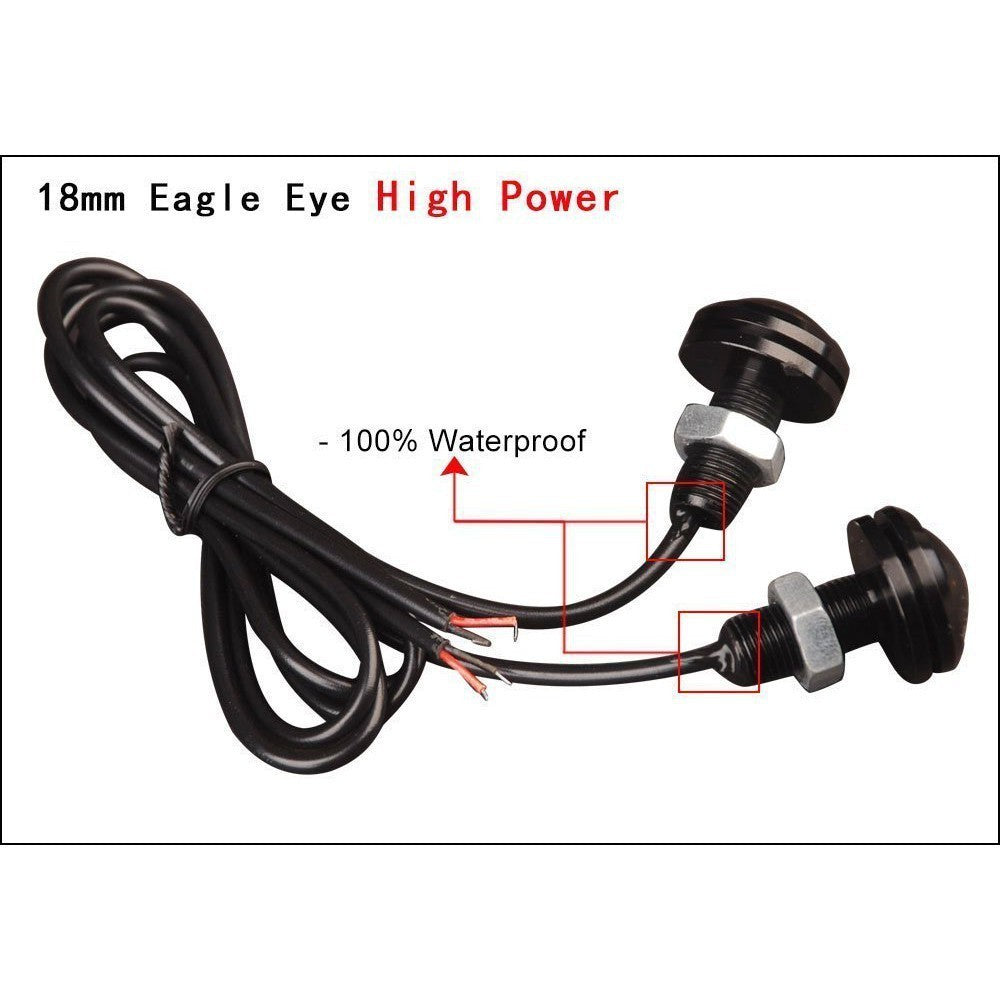 12V 24V 18MM Car Motorcycle  Car Fog DRL Day time Reverse Parking Signal  Eagle Eye Light LED