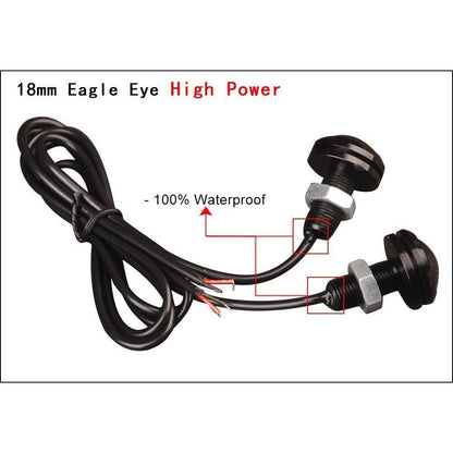 12V 24V 18MM Car Motorcycle  Car Fog DRL Day time Reverse Parking Signal  Eagle Eye Light LED