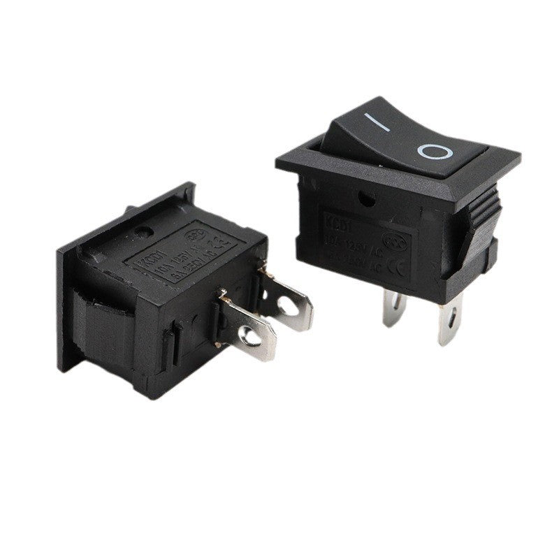 5Pcs KCD1 Rocker Switch 21*15mm 6A/250V AC 10A/125V AC Black Red 2Pin ON-OFF