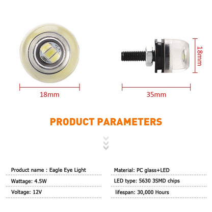 12V 18Mm Waterproof Eagle Eye Led Drl Fog Light Turn Signal Car Motorcycle Frosted concave lens