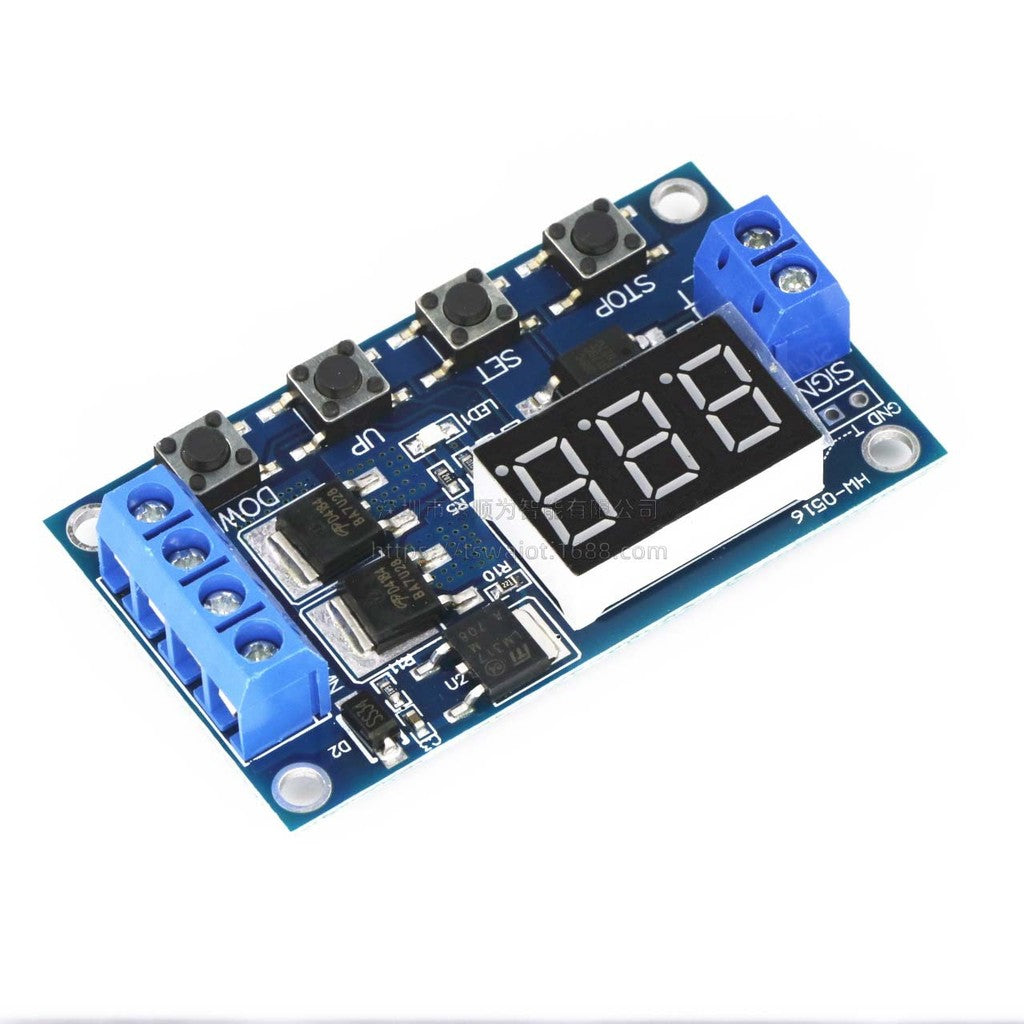 Dual MOS LED Digital Time Delay Relay Trigger Cycle Timer Delay Switch Circuit Board Timing Control Module DIY DC12V 24V