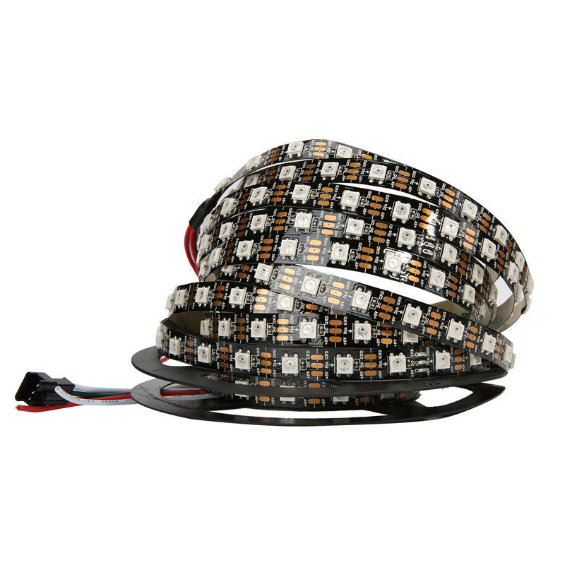 1m/roll DC5V WS2812B Led Strip 30/60/74/96/144 Leds/m WS2812 Black PCB Individually Addressable Smart WS2812 IC RGB Led Pixel Strip