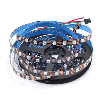 1m/roll DC5V WS2812B Led Strip 30/60/74/96/144 Leds/m WS2812 Black PCB Individually Addressable Smart WS2812 IC RGB Led Pixel Strip