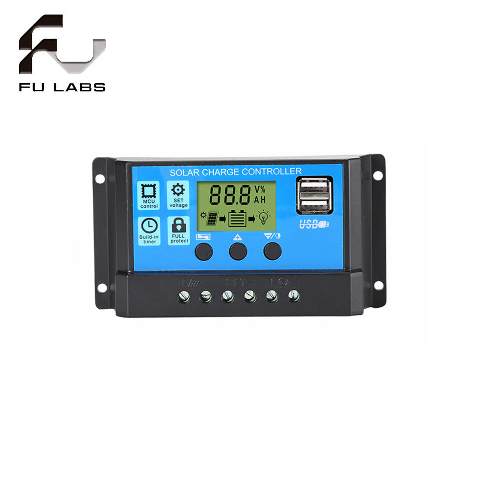 PWM 12/24V Solar Panel Regulator Charge Controller LCD Display solar battery charger USB 10A-30A