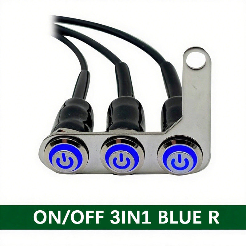 12V 16mm Waterproof LED Halo Switch Double ON-OFF  Button Switch 2in1，3 in1 LED Switch
