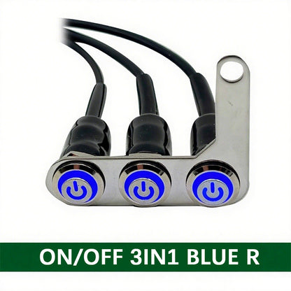 12V 16mm Waterproof LED Halo Switch Double ON-OFF  Button Switch 2in1，3 in1 LED Switch