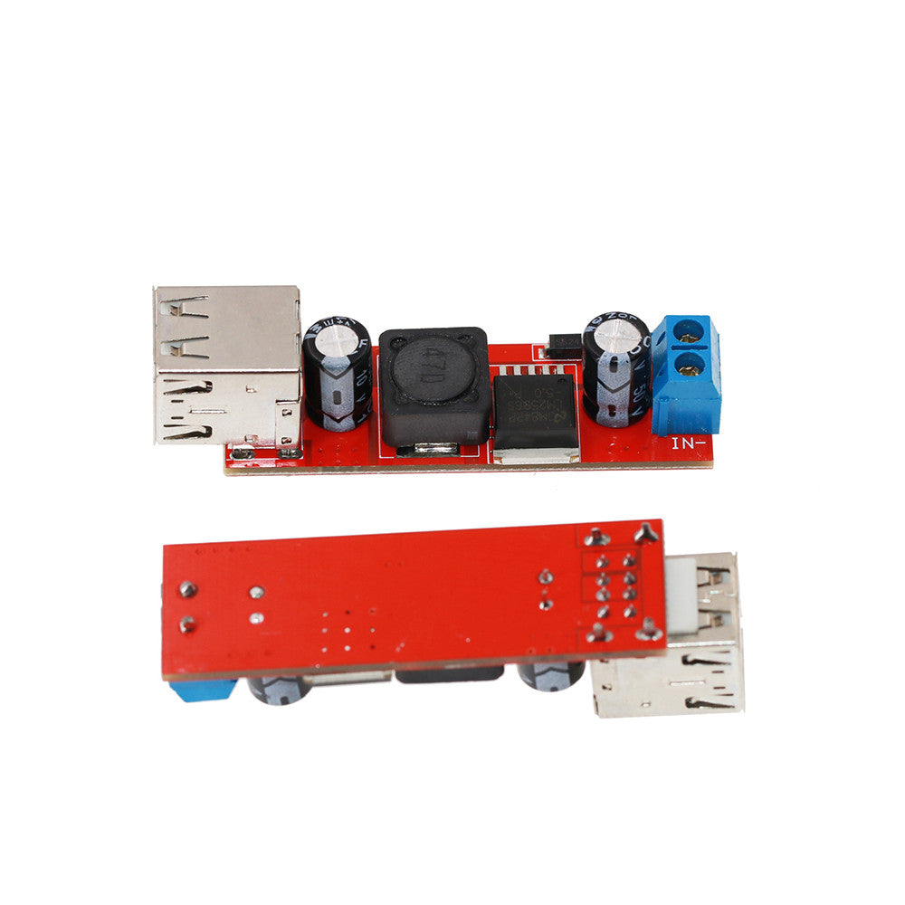 Fulabs Dual USB Output 9V / 12V / 24V / 36V Car Charger Switch 5V DC-DC Power Supply Module 3A Buck Regulator