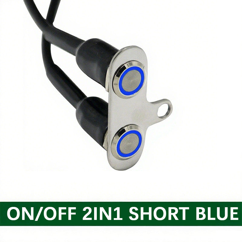 12V 16mm Waterproof LED Halo Switch Double ON-OFF  Button Switch 2in1，3 in1 LED Switch