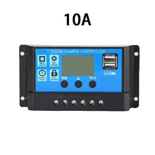 PWM 12/24V Solar Panel Regulator Charge Controller LCD Display solar battery charger USB 10A-30A