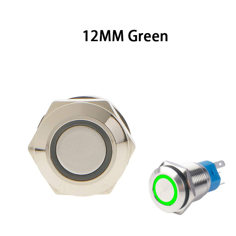12mm Waterproof Metal Push Button Switch 12V-24V LED Light Momentary Latching Car Power Switch