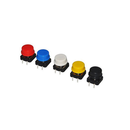 5 Colors Micro Switch Button Tact Cap Tactile Push Button Switch Momentary 25Pcs/Set 12*12*7.3MM