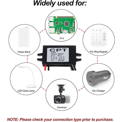 DC-DC 12V to 5V 3A 15W Power Converter Module - Dual USB Female DC Power Adapter - Car Power Converter
