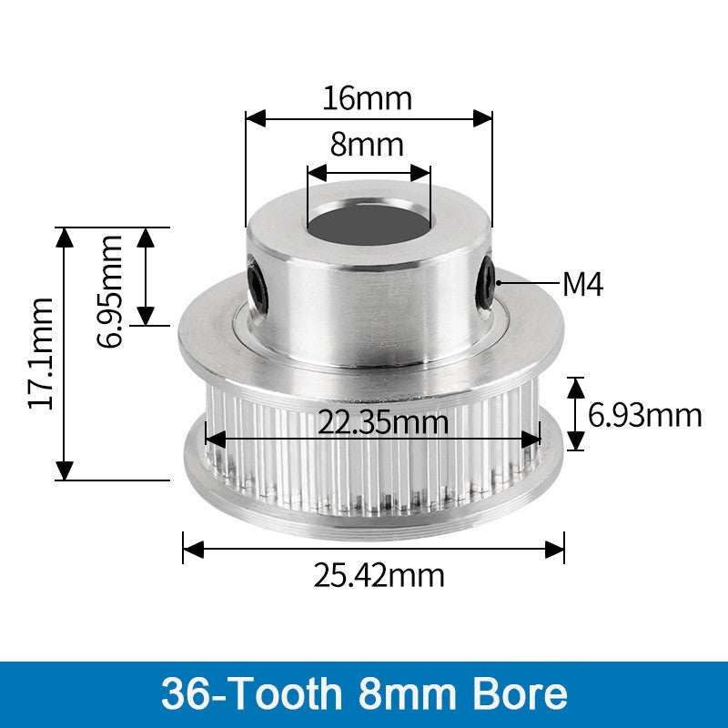 GT2 Timing Pulleys 30 36 40 Tooth 2GT Wheel Parts Bore 5mm 8mm Aluminium Gear Teeth Width 6mm 3D Printers Part