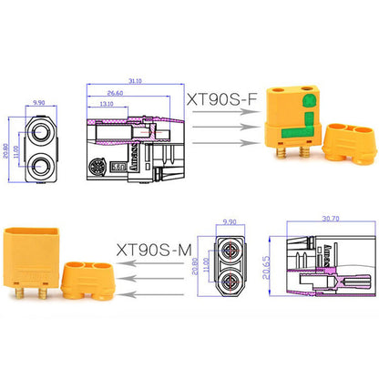 XT90-S Anti Spark Connectors Male Female Plug XT90S Cover Sheath Sparkproof For RC Lipo Battery Parts DIY