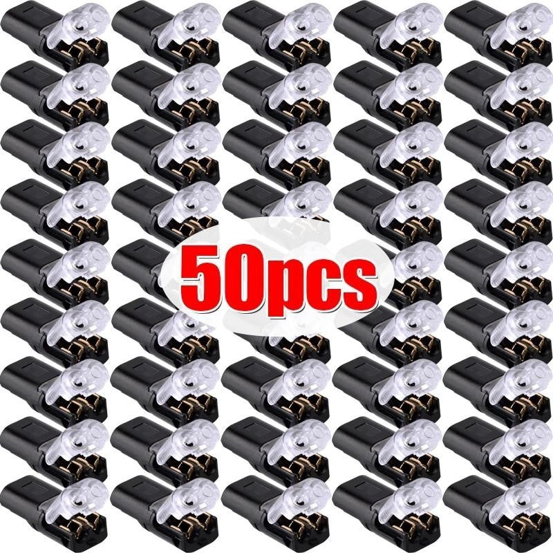 10/20/50Pcs 2 Pin Way Plug Wire Cable Snap Connectors Car Waterproof Electric Wire Double-Wire Plug-In Connector with Locking Buckles