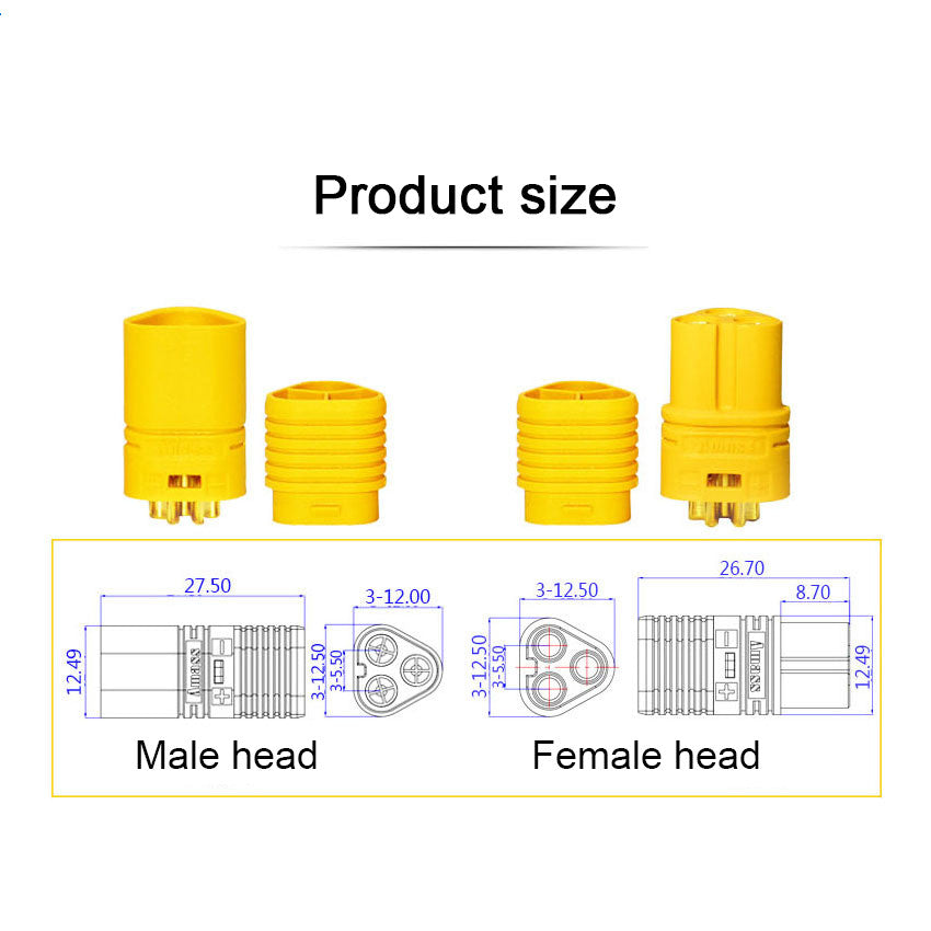 MT60 3.5mm 3 pole Bullet Connector Plug Set