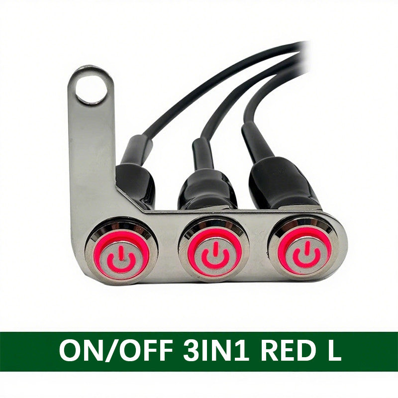 12V 16mm Waterproof LED Halo Switch Double ON-OFF  Button Switch 2in1，3 in1 LED Switch