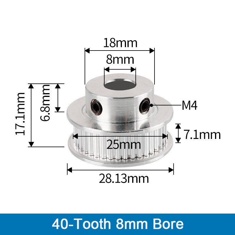 GT2 Timing Pulleys 30 36 40 Tooth 2GT Wheel Parts Bore 5mm 8mm Aluminium Gear Teeth Width 6mm 3D Printers Part