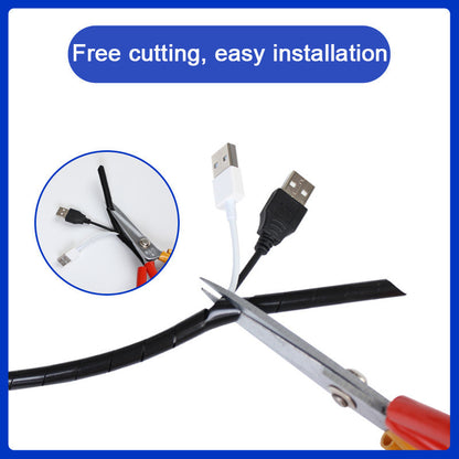 Spiral Wrapping Band 10/12 meters Spiral Cable Wrap Wire Organizer Tube Flame Retardant Casing Sleeves