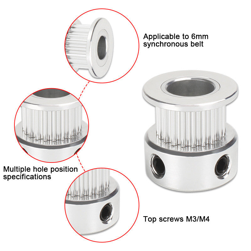 GT2 Timing Pulleys 30 36 40 Tooth 2GT Wheel Parts Bore 5mm 8mm Aluminium Gear Teeth Width 6mm 3D Printers Part