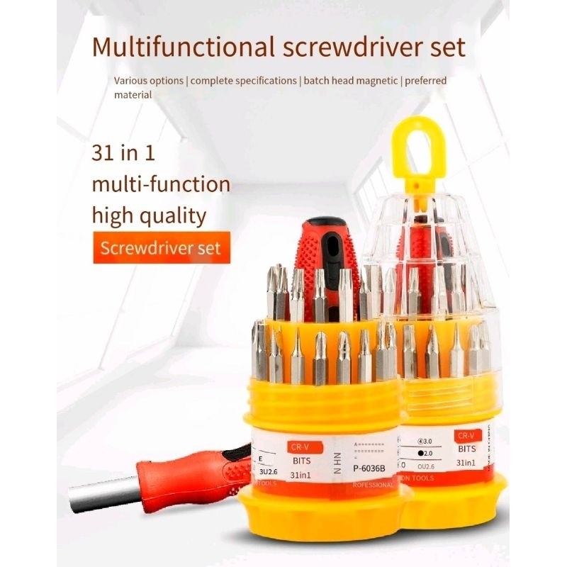 Fulabs 31 in 1 Pocket Precision Electro Screw Driver Tools Set Multifunctional Screwdriver Set (Price 1set)