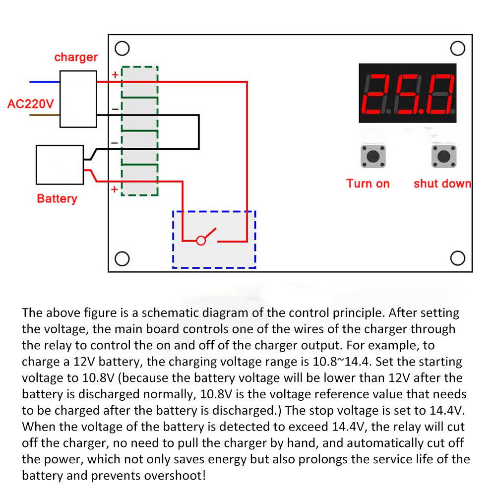 XH-M604 6-60V Lead-Acid Battery Charging Controller Protection Switch Module Board