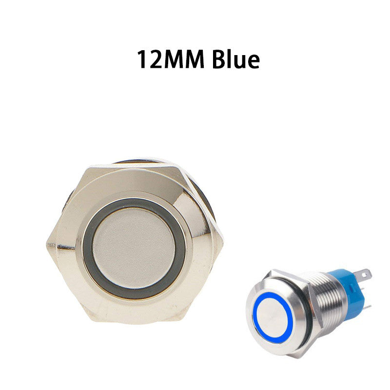 12mm Waterproof Metal Push Button Switch 12V-24V LED Light Momentary Latching Car Power Switch