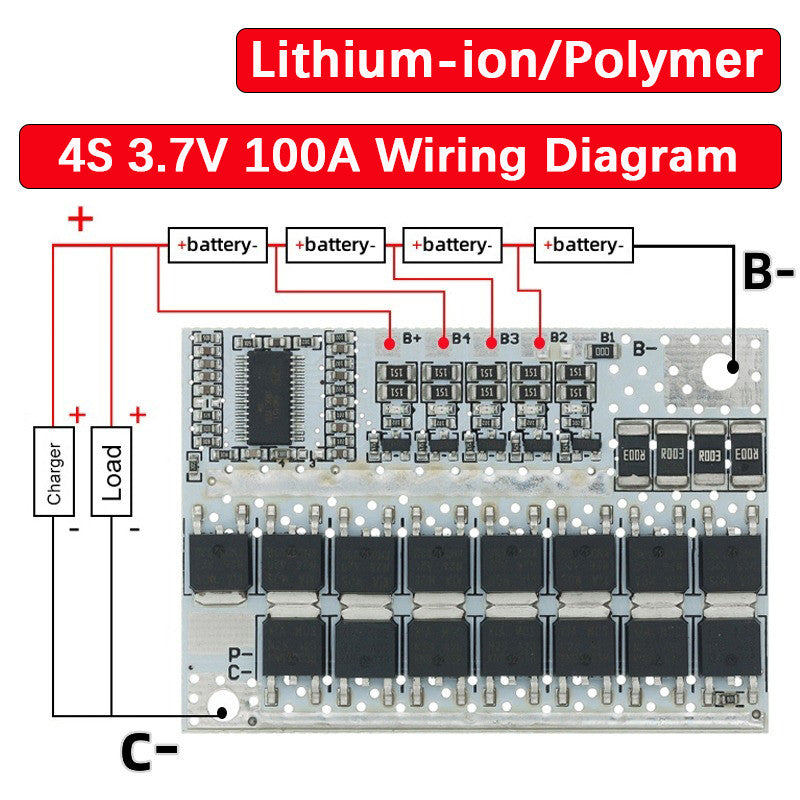 3S 4S 5S BMS 100A 21V 18V 16.8V 12V 18650 Li-ion LMO Ternary Lithium Battery Protection Circuit Board Balance Charging