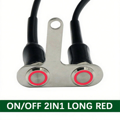 12V 16mm Waterproof LED Halo Switch Double ON-OFF  Button Switch 2in1，3 in1 LED Switch