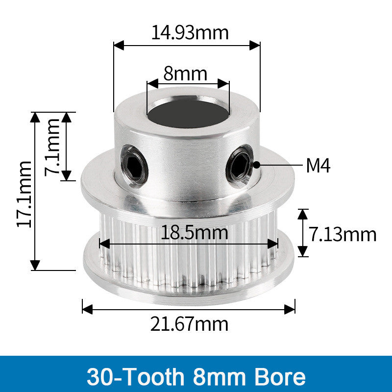 GT2 Timing Pulleys 30 36 40 Tooth 2GT Wheel Parts Bore 5mm 8mm Aluminium Gear Teeth Width 6mm 3D Printers Part
