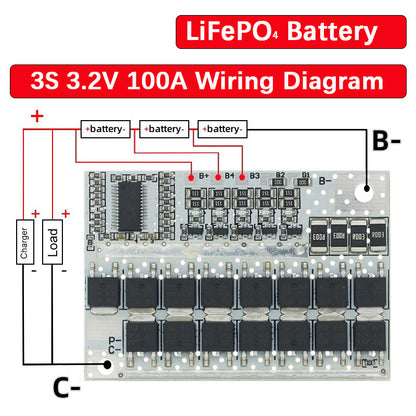 3S 4S 5S BMS 100A 21V 18V 16.8V 12V 18650 Li-ion LMO Ternary Lithium Battery Protection Circuit Board Balance Charging