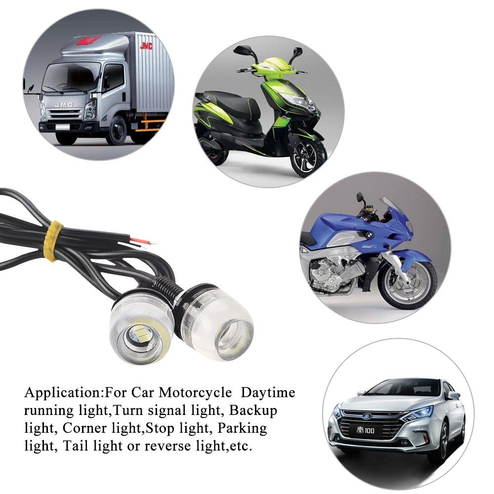 12V 18Mm Waterproof Eagle Eye Led Drl Fog Light Turn Signal Car Motorcycle Frosted concave lens