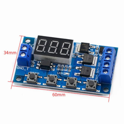 Dual MOS LED Digital Time Delay Relay Trigger Cycle Timer Delay Switch Circuit Board Timing Control Module DIY DC12V 24V