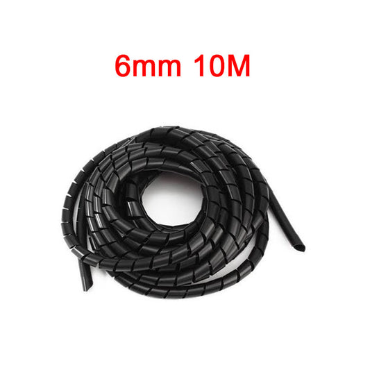 Spiral Wrapping Band 10/12 meters Spiral Cable Wrap Wire Organizer Tube Flame Retardant Casing Sleeves