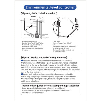 1pcs Cable Type Float Switch Liquid Fluid Water Level Controller Sensor 2m3m5m6M8m10m