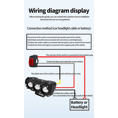 3 Lens Super bright LED Mini Driving Light Spot Light Fog Lamp For Motorcycle Car and Truck 12/24V Strobe Flash