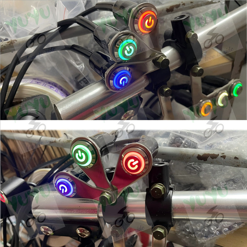 12V 16mm Waterproof LED Halo Switch Double ON-OFF  Button Switch 2in1，3 in1 LED Switch