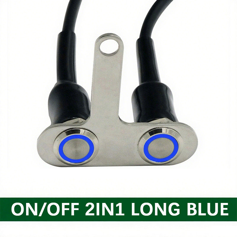 12V 16mm Waterproof LED Halo Switch Double ON-OFF  Button Switch 2in1，3 in1 LED Switch