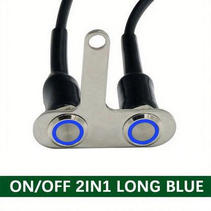 12V 16mm Waterproof LED Halo Switch Double ON-OFF  Button Switch 2in1，3 in1 LED Switch