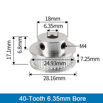 GT2 Timing Pulleys 30 36 40 Tooth 2GT Wheel Parts Bore 5mm 8mm Aluminium Gear Teeth Width 6mm 3D Printers Part