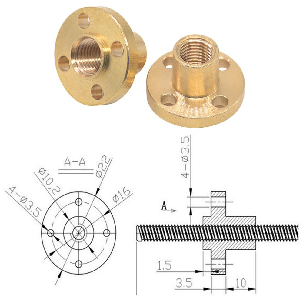 T8 Anti Backlash Spring Loaded Nut Elimination Gap Nut for 8mm Threaded Rod Lead Screws DIY CNC 3D Printer Parts