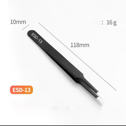 Precision 6pc Anti-static ESD Tweezers Set Straight Curved Electronic Craft Jewellery