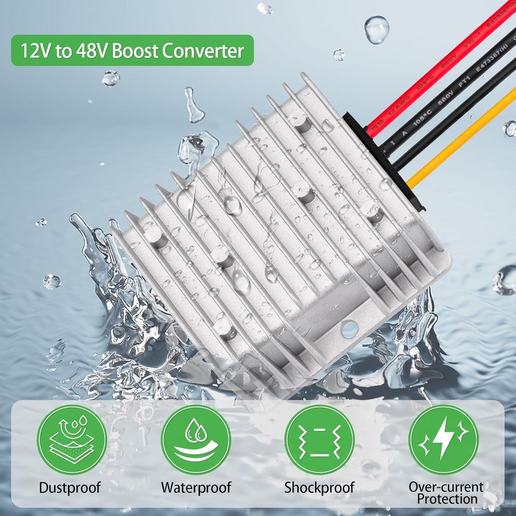 Waterproof 12V to 48V 2A 3A 1A 96W 144W DC to DC Boost Converter 12V-48V DC-DC Step Up Car Power Converters